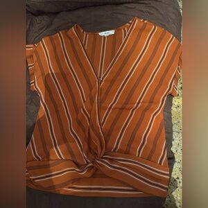 MINE Women's Rust Striped Blouse